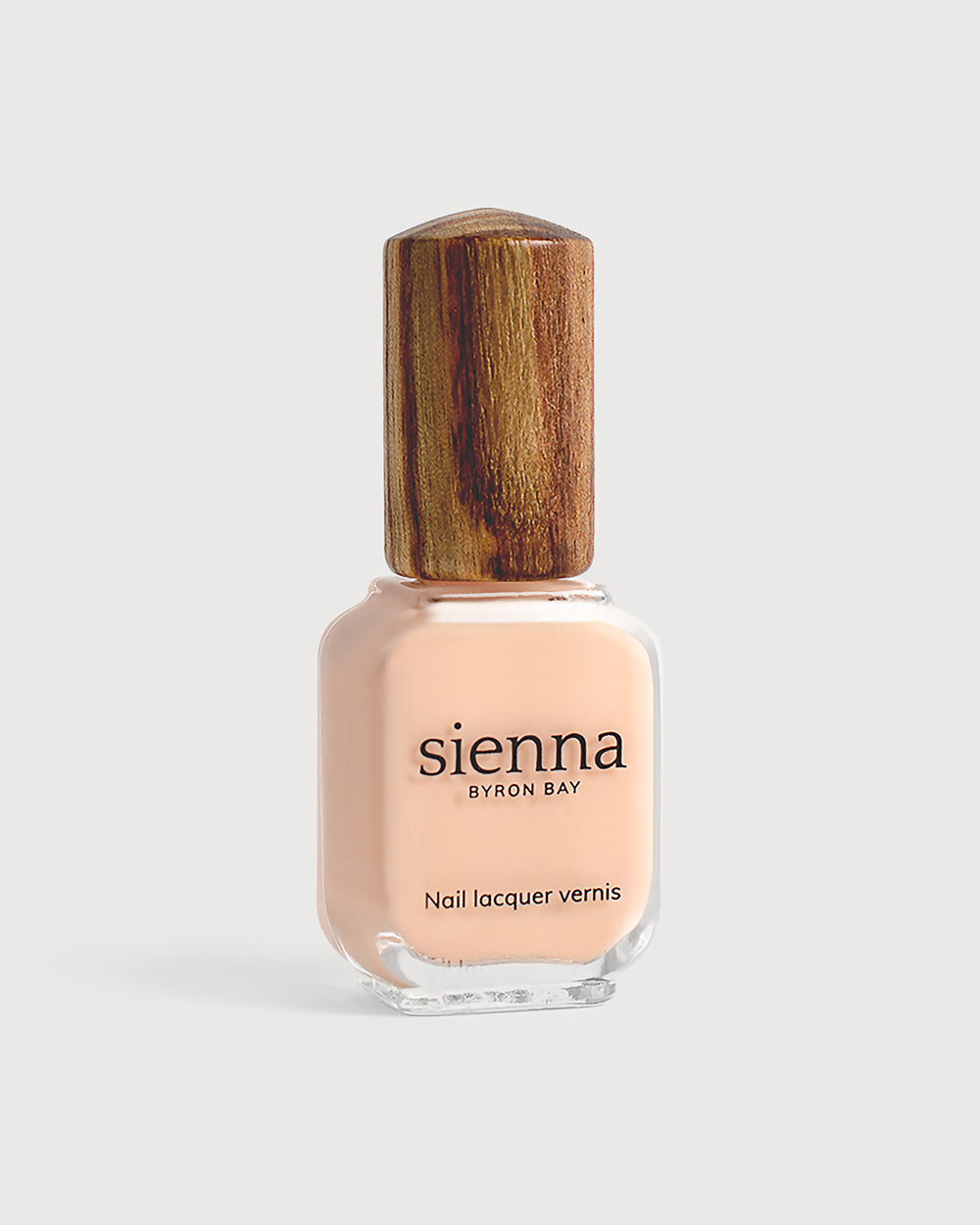 Nude Light Peach Sienna Nail Polish Bottle with Timber Cap