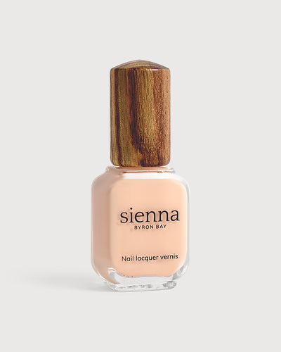Nude Light Peach Sienna Nail Polish Bottle with Timber Cap